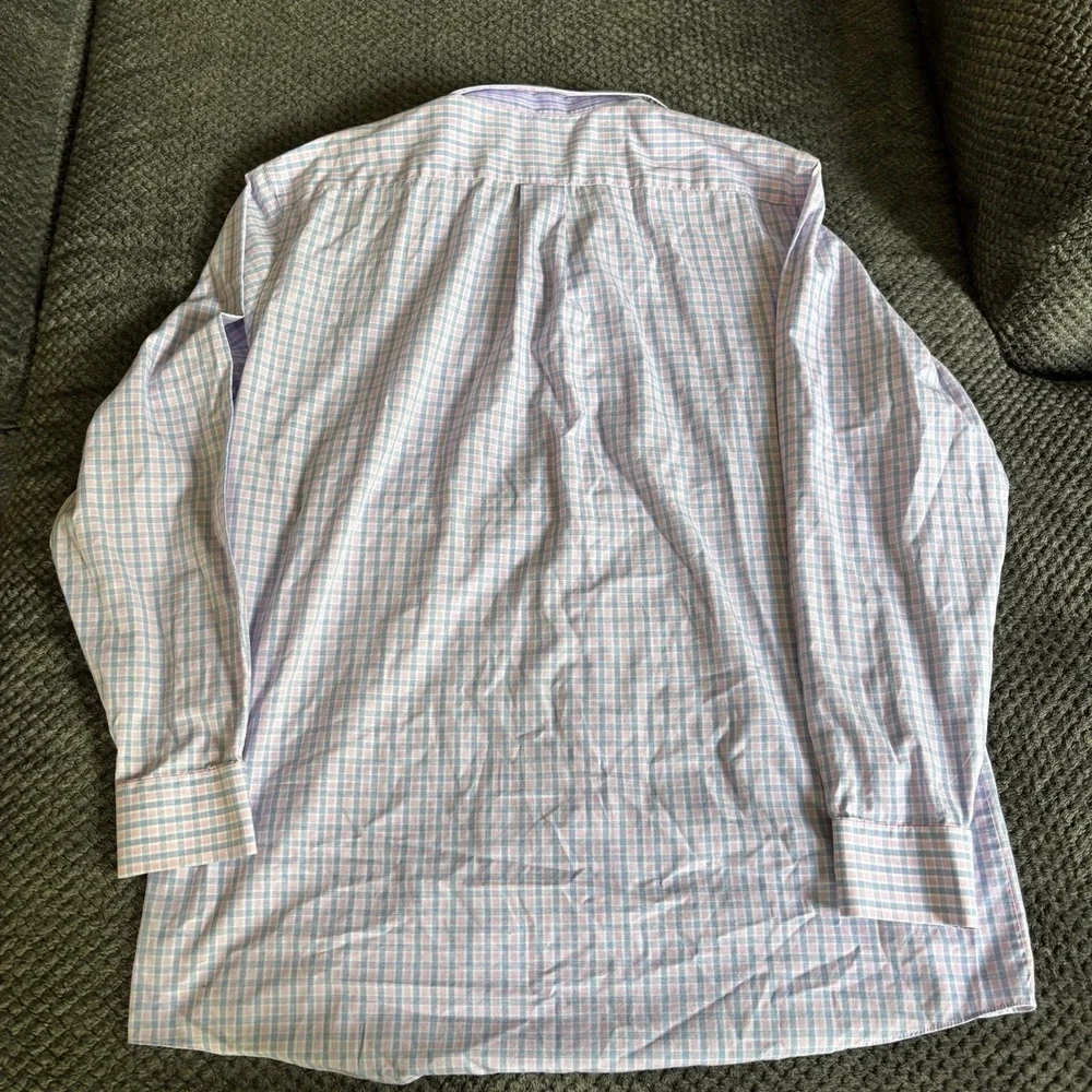 Stafford Shirt Mens 16 1/2- 34/35 Pink Travel Wrinkle Free Oxford Cotton Blend‎